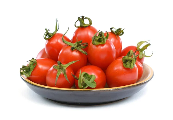 Tomates Cereza Fruta Aislada Sobre Fondo Blanco — Foto de Stock