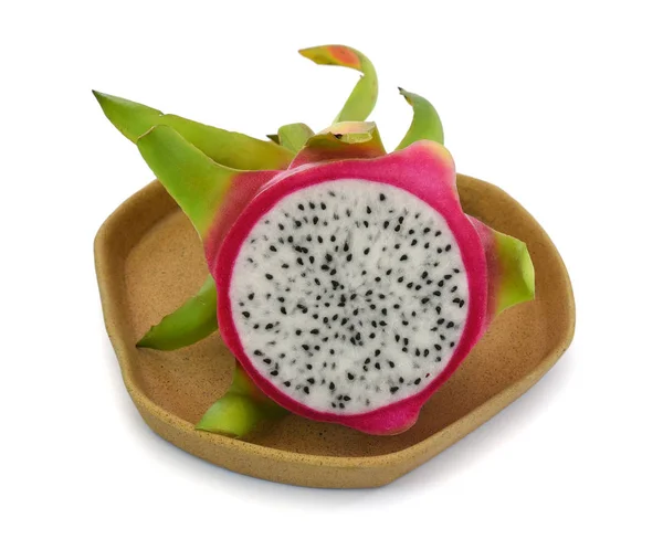 Dragon Fruit Απομονώνονται Λευκό Φόντο — Φωτογραφία Αρχείου