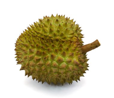 Meyve kralı, kesme yolu ile beyaz arkaplanda izole durian