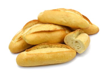 ekmek beyaz arkaplanda izole edildi