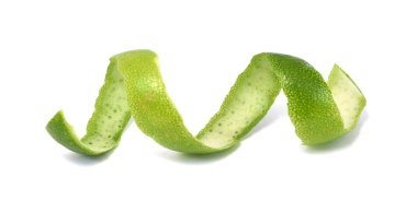 Taze limon kabuğu beyaz arkaplanda izole edildi