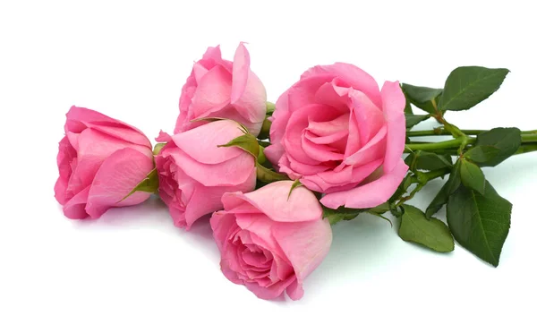 Bellissimo Bouquet Fiori Rosa Isolati Sfondo Bianco — Foto Stock