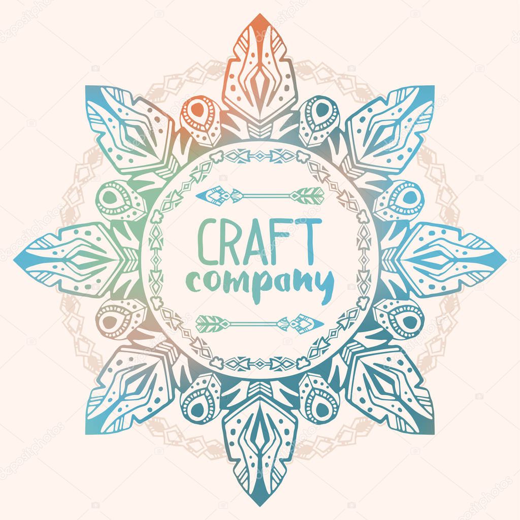 Mandala ambachtelijke logo — Stockvector © levoi #131348594