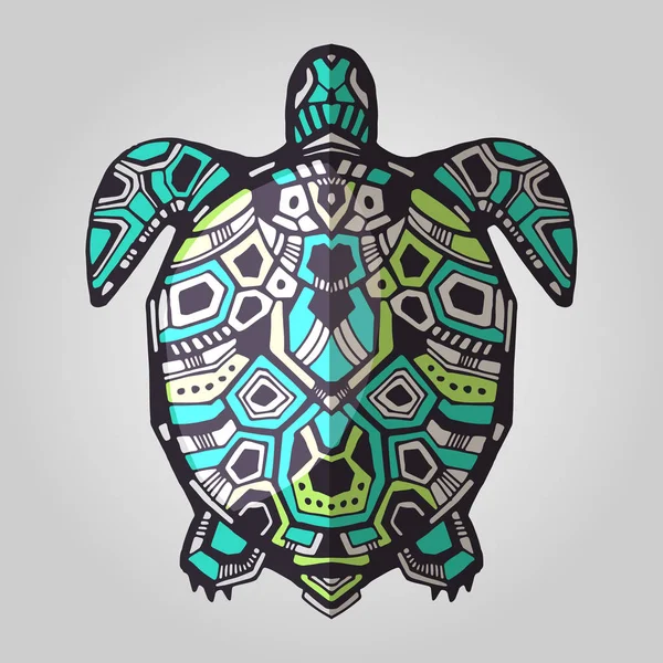 Tribal totem schildpad — Stockvector