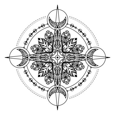 Bohem pusula. Vektör çizim