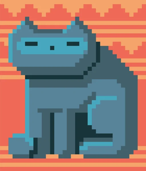 Pixel konst katt — Stock vektor