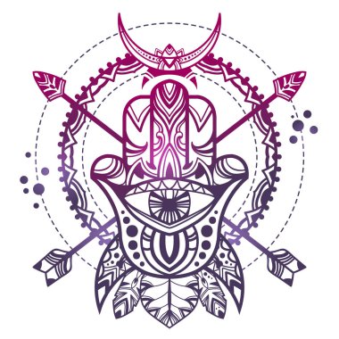 Download Bohemian Hamsa Free Vector Eps Cdr Ai Svg Vector Illustration Graphic Art