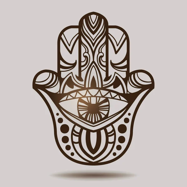 Hamsa main indienne. Main de Fatima . — Image vectorielle