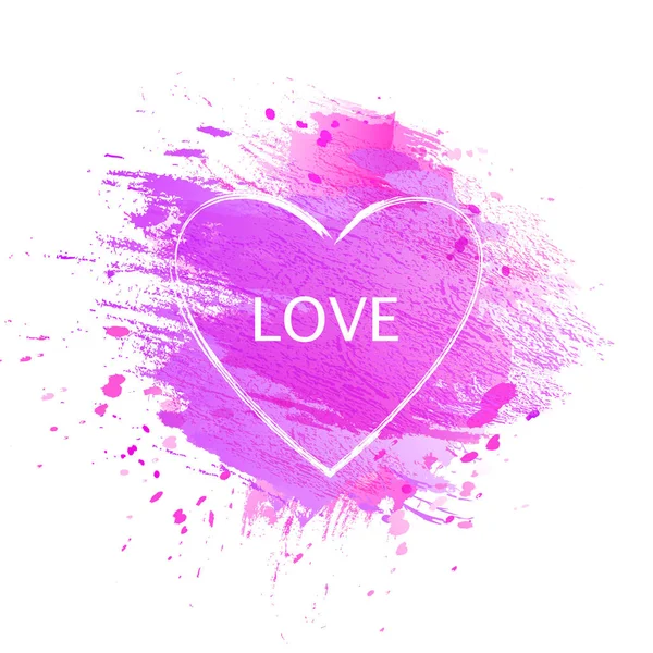 Пензлик фіолетове пляма серце1 — стокове фото