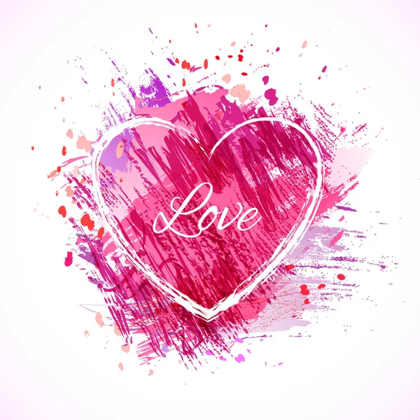Кисть розовый каркас сердца — стоковый вектор