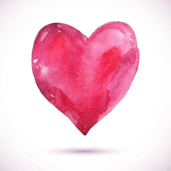Aquarel hart roze — Stockvector