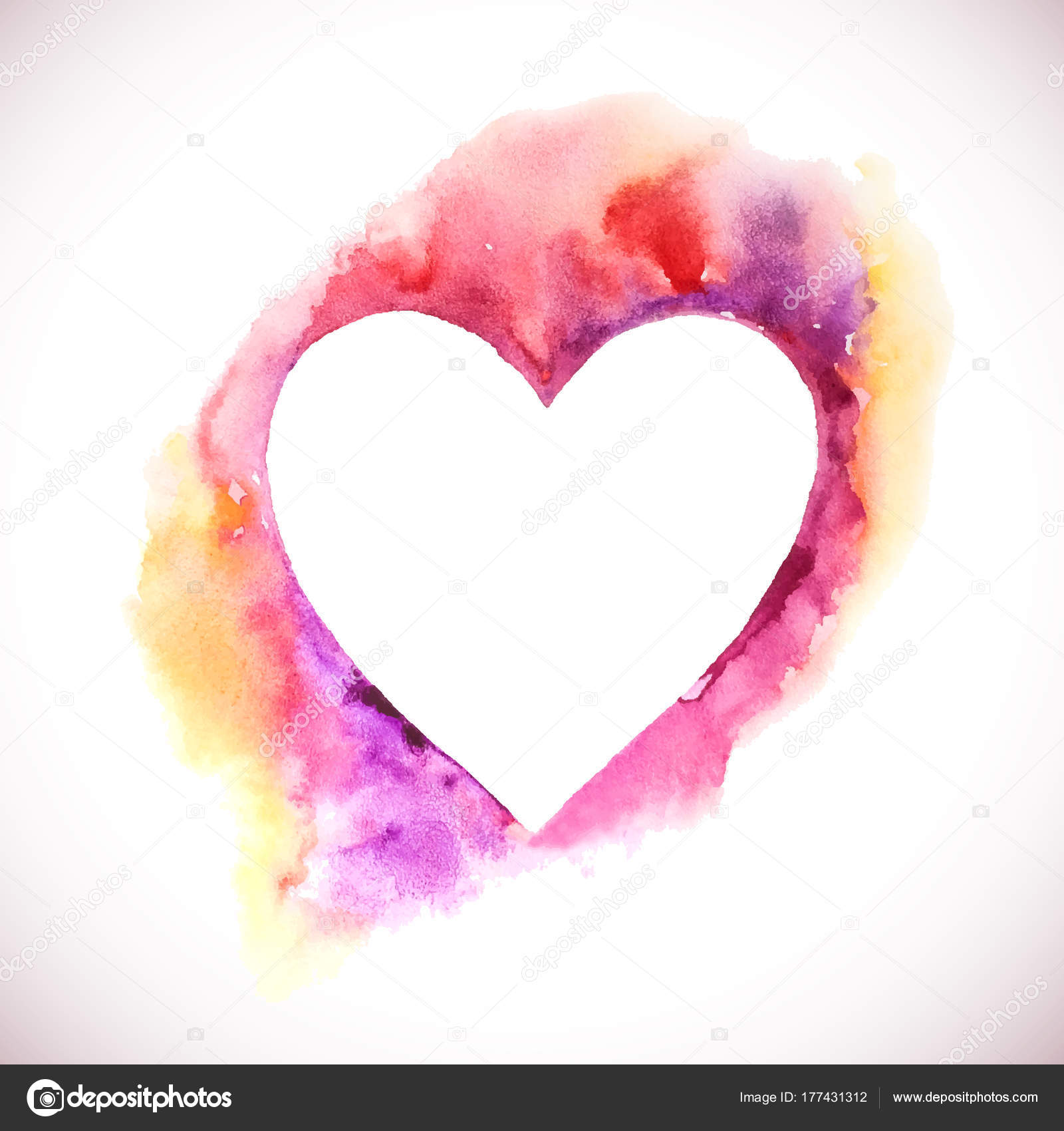 Download Watercolor heart pink — Stock Vector © baranovskaya #177431312