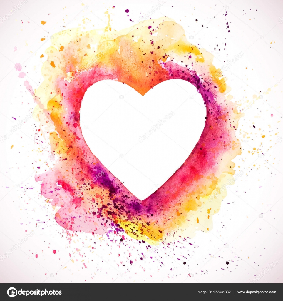 Download Watercolor heart pink — Stock Vector © baranovskaya #177431332
