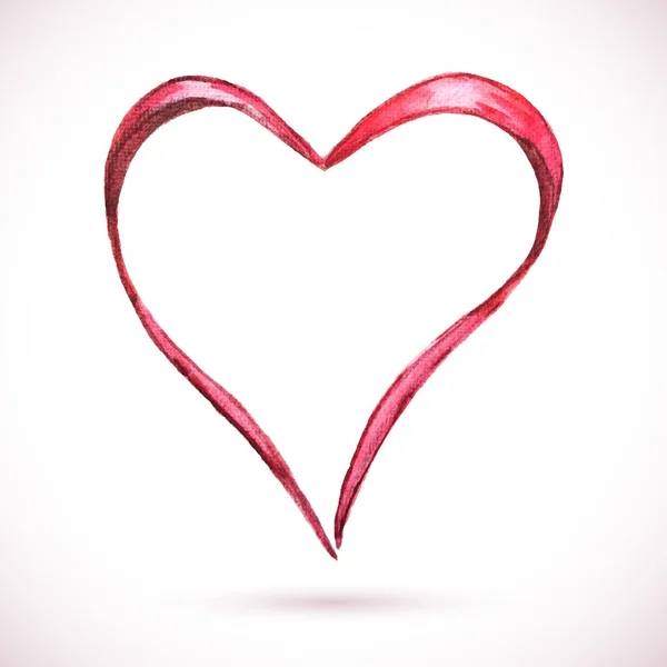 Ακουαρέλα καρδιά ροζ — Διανυσματικό Αρχείο
