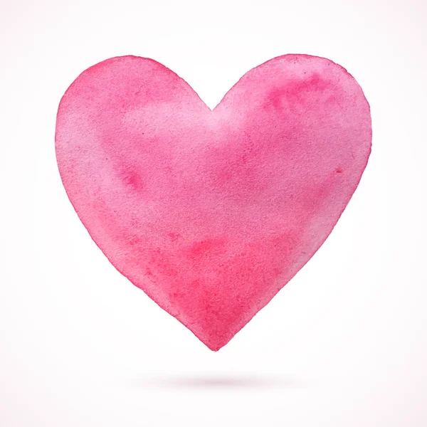 Aquarela coração rosa — Vetor de Stock