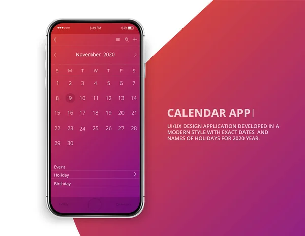 11 Telefoon november app — Stockvector
