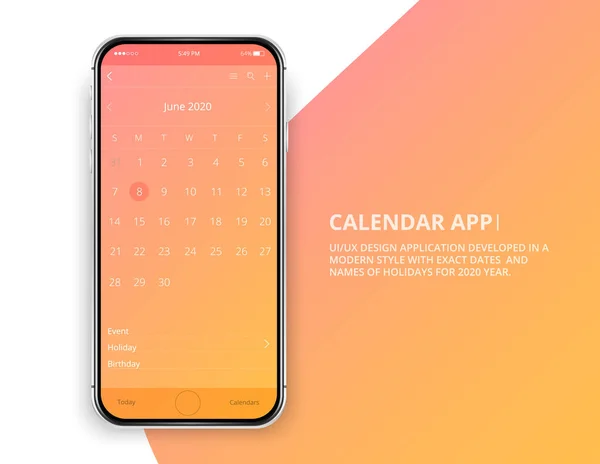 06 Telefoon juni app — Stockvector