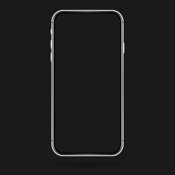 Téléphone argent blanc vide — Image vectorielle