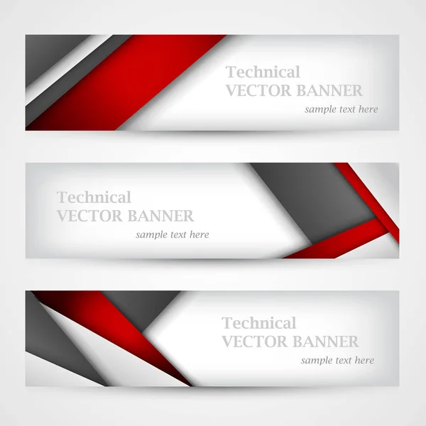 Ein Satz Banner mit Papierstreifen. Vorlage für Geschäftsdesign. — Stockvektor