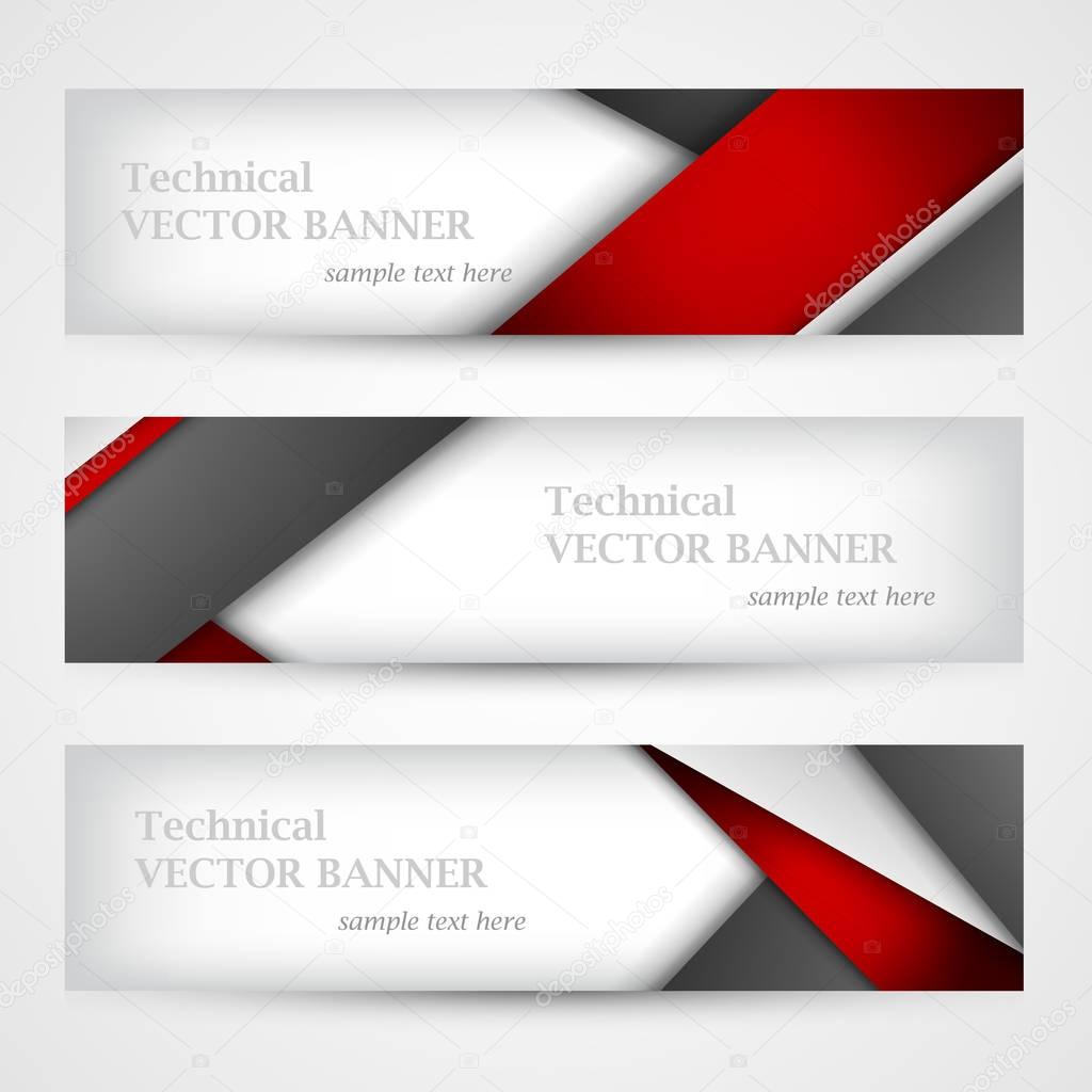 Set of banners with lines paper. Business design template.