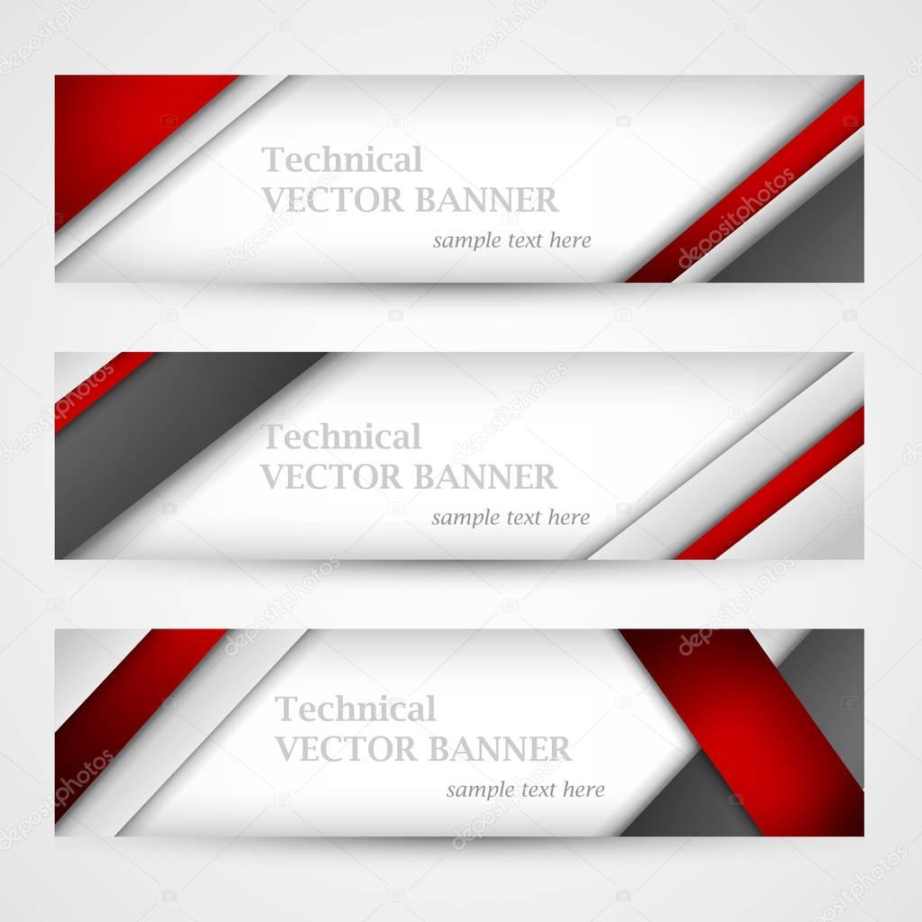 Set of banners with lines paper. Business design template.