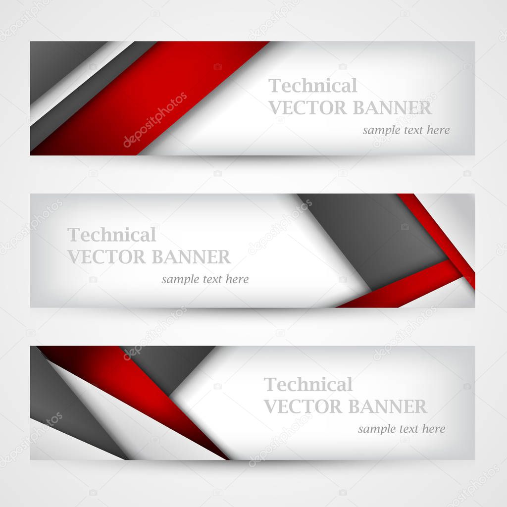 Set of banners with lines paper. Business design template.