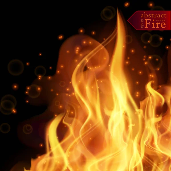 Abstracto fuego llamas vector de fondo. Ilustración Fuego caliente — Archivo Imágenes Vectoriales