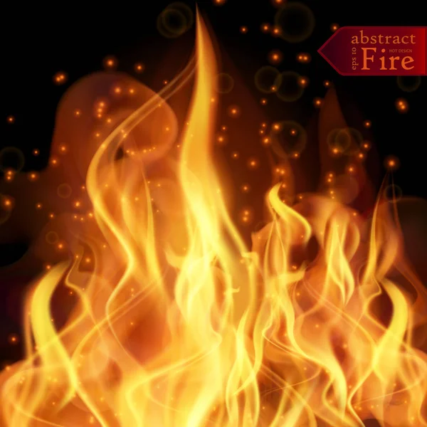 Abstracto fuego llamas vector de fondo. Ilustración Fuego caliente — Vector de stock