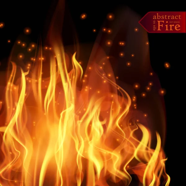 Abstracto fuego llamas vector de fondo. Ilustración Fuego caliente — Vector de stock
