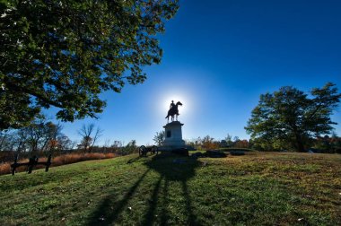 Gettysburg Savaş Anıtı'nde sonbahar günbatımı