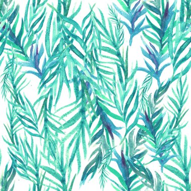 Tropikal çiçek ve yaprakları. Dikişsiz desen .