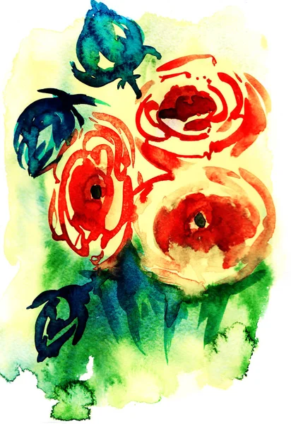 Akvarelu květinový vzor. fialová a růžová kytice na bílém pozadí. Luční květiny — Stock fotografie