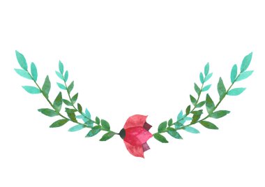 Vektör renkli mor çiçek öğe yaprak ve çiçek, w çizim ile