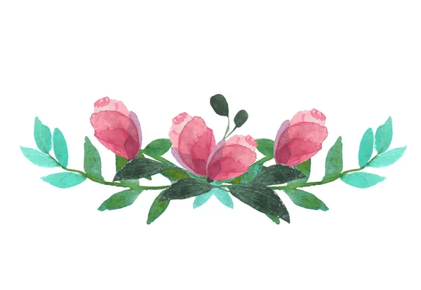 Wektor kolorowy kwiatowy element fioletowy z liści i kwiatów, rysunek w — Wektor stockowy