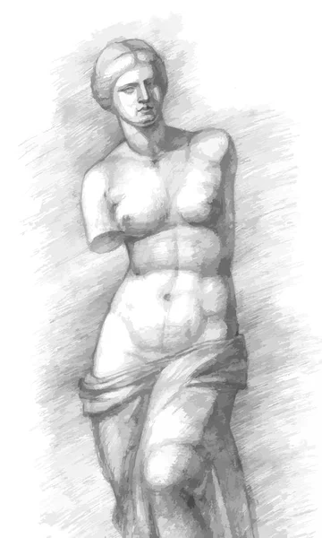 Aphrodit von milos - venus - Jahrgangsillustration. — Stockvektor