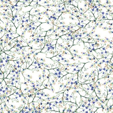 Vektör suluboya sorunsuz çiçek desenli. Çiçekler doku.