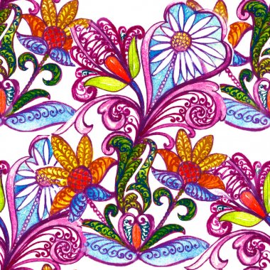 Rus etnik takı, seamless modeli, dekorasyon nesneleri