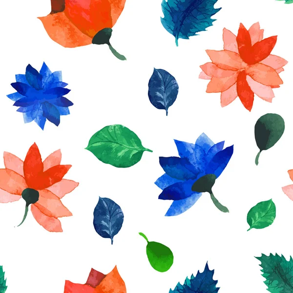 Vektor akvarel bezešvé květinový vzor. Květiny textura. — Stockový vektor