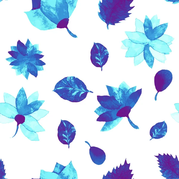 Vector akvarell sömlös blommönster. Blommor textur. — Stock vektor