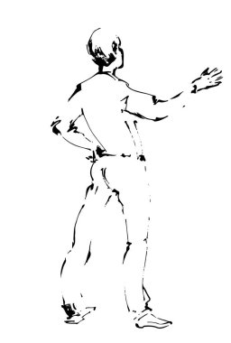 Vectorcreativity edebiyatı şair. Bir adam sırtını anlamına gelir ve bir şeyler söylüyor. Politikacı lider ya da avukat