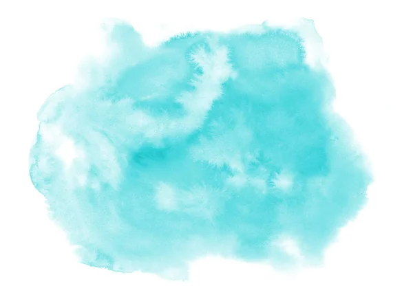 Акварель. Абстрактное синее пятно на белой акварельной бумаге . — стоковое фото