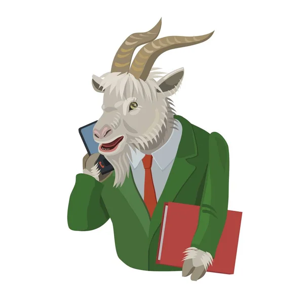 Koza rozmowy na telefon komórkowy — Wektor stockowy