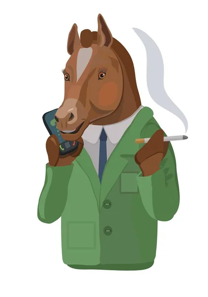 Cep telefonunda konuşan at adam