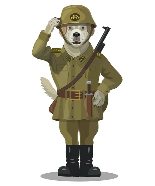 Soldat hund Labrador — Stock vektor