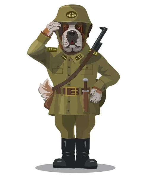 Perro soldado, el San Bernardo — Archivo Imágenes Vectoriales