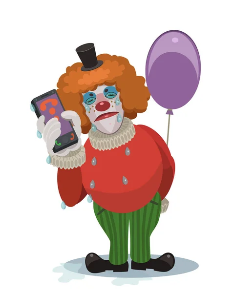 Üzgün palyaço o bir tatil olmayacak ağlıyor