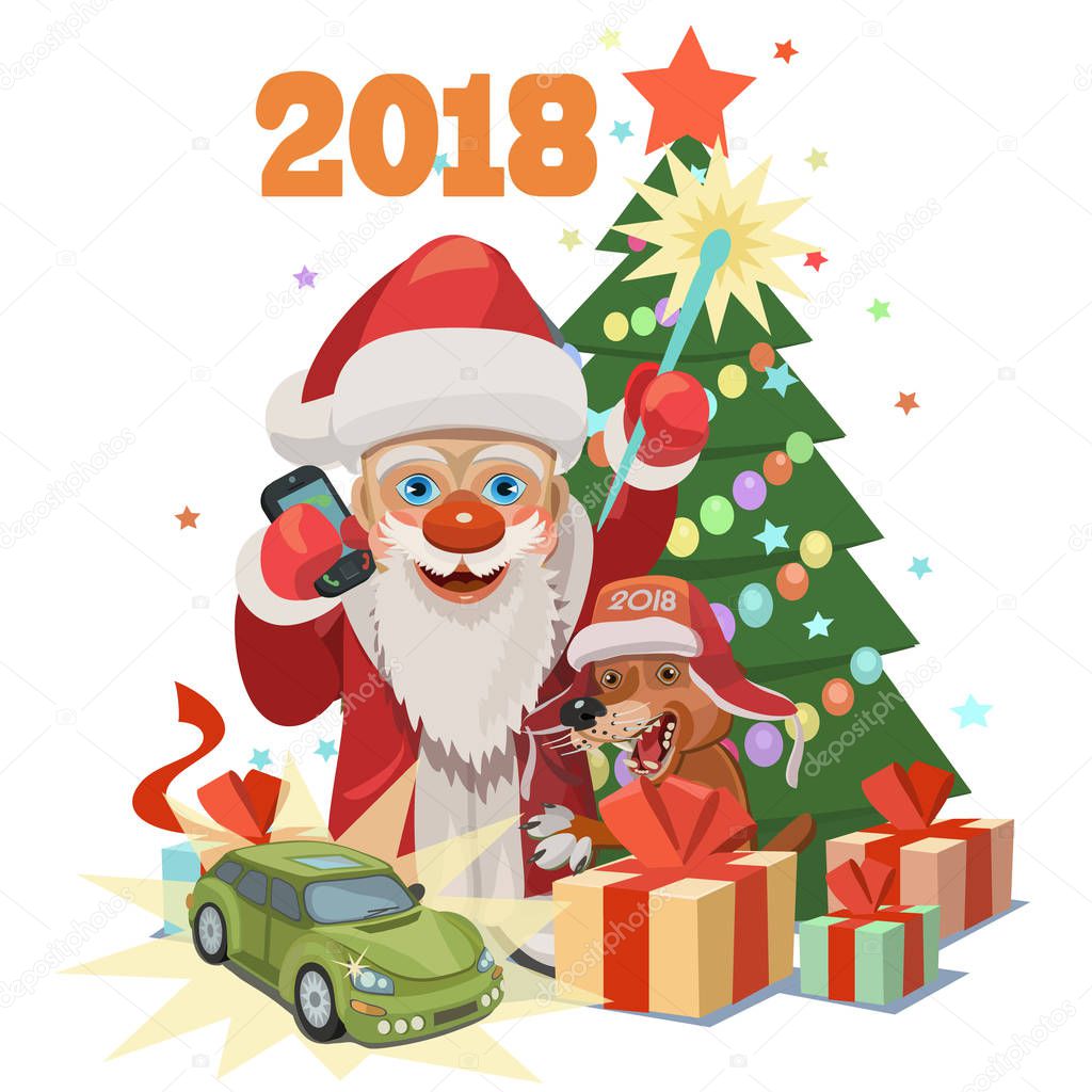 Santa Claus gift car in the year of dog 2018/ In the new 2018 dogs, Santa Claus gave the car to people who want to buy a car or win the lottery!