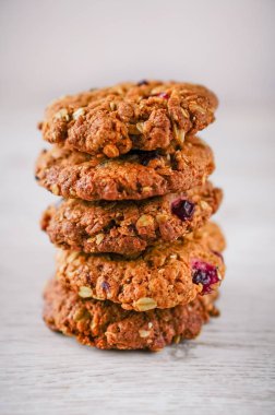 Taze pişmiş kızılcık ve oatmeals tanımlama bilgileri 