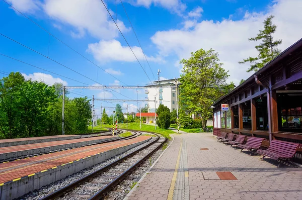 Railway station Stary Smokovec in summer time. — Stock Photo, Image