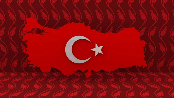 土耳其地图。土耳其的标志。土耳其国家地图标志. — 图库照片